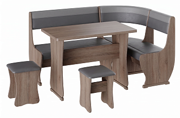 Кухонный уголок "Уют - 1" - дуб сонома трюфель/темно серый-серый